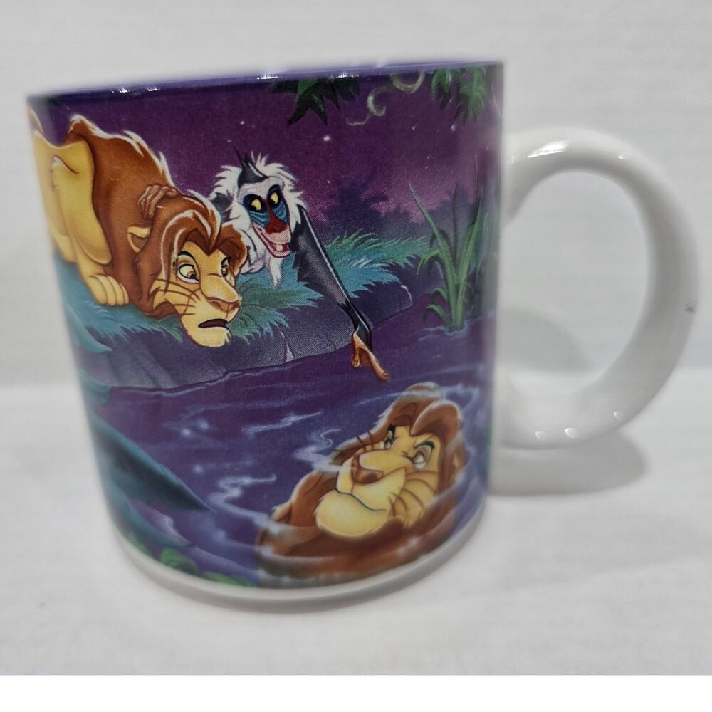 Vintage 90s Disney The Lion King Mug Simba Mufasa Rafiki
